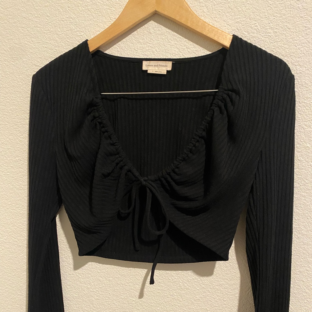 Lovers Friends Black Ruched Crop Top Bundle Two Tops Lovers Friends Black Ruched Crop Top Bundle Two Tops